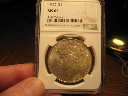 1922 United States Peace Silver Dollar NGC MS63
