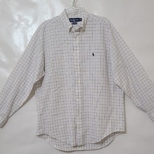 Ralph Lauren Yarmouth Long Sleeve White Blue Button Down Shirt - Size 16 34/35