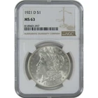 1921 D Morgan Dollar MS 63 NGC Silver $1 Uncirculated Coin SKU:I16486