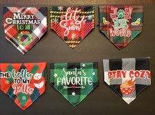 Personalized Winter Christmas Dog Bandana Over Collar Scarf Large