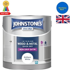 Brilliant White Satin Finish Paint - 2.5L Water Based for Quick Interiors