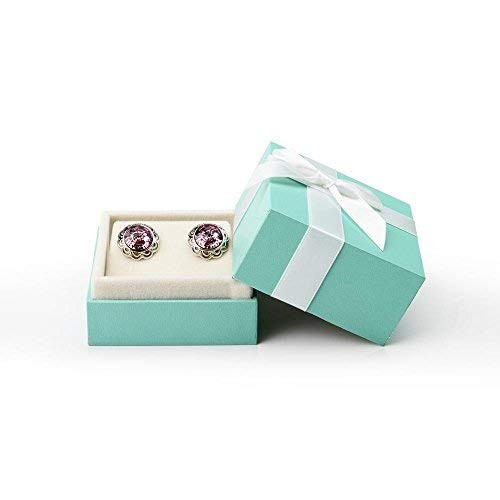 Oirlv Velvet Bow-knot Earrings Storage Box Jewelry Box, Green 
