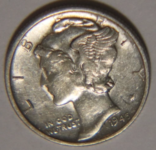 1945 S Mercury Dime 10C Cents Coin Silver, XF/AU!