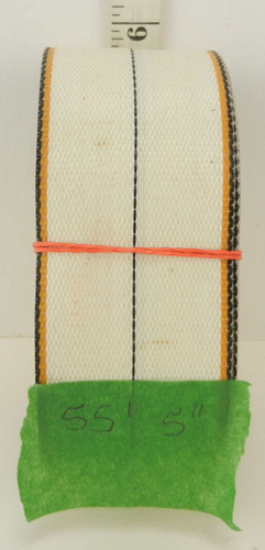 Lawn Furniture Webbing Off White w/Tan & Black Border & Black Stripe ~55'Lx2½" W