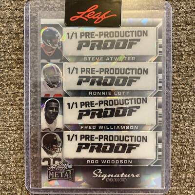 2024 Leaf Metal Proof 1/1 Steve Atwater Ronnie Lott Rod Woodson Fred Williamson