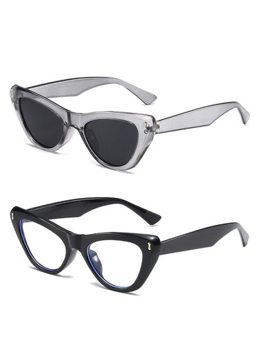 Vintage Y2k Cat Eye Ramki Uv400 Okulary przeciwsłoneczne Damskie Modne anty- *? - Zdjęcie 17 z 31