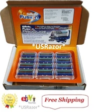 12 Gillette Fusion Razor Refills Shaver Cartridges Original with Trimmer Blade 8