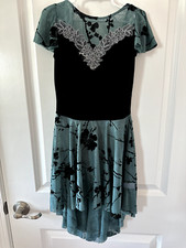 Revolution MC velvet floral green ballet lyrical costume one piece