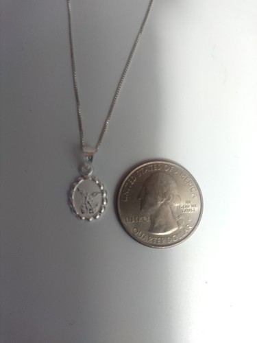 St Michael Archangel Sterling Silver Pendant And Necklace San MIGUEL Arcángel. - Picture 4 of 4