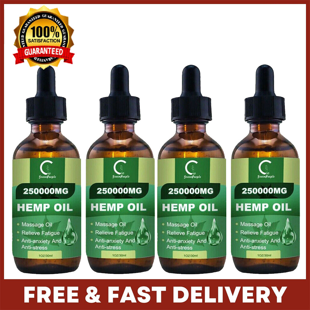 4PCS Hemp Seed Oil Drops Relief Stress Anxiety Pain Clam Deep Sleep