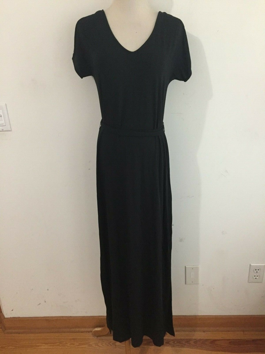 Banana Republic V-Neck Belted Knit Maxi Dress Black Size XS | eBay