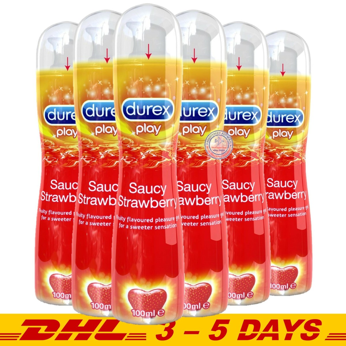Durex Play Intimate Lubricant Pleasure Gel Sweet Saucy Strawberry 100ml  pack 6 | eBay