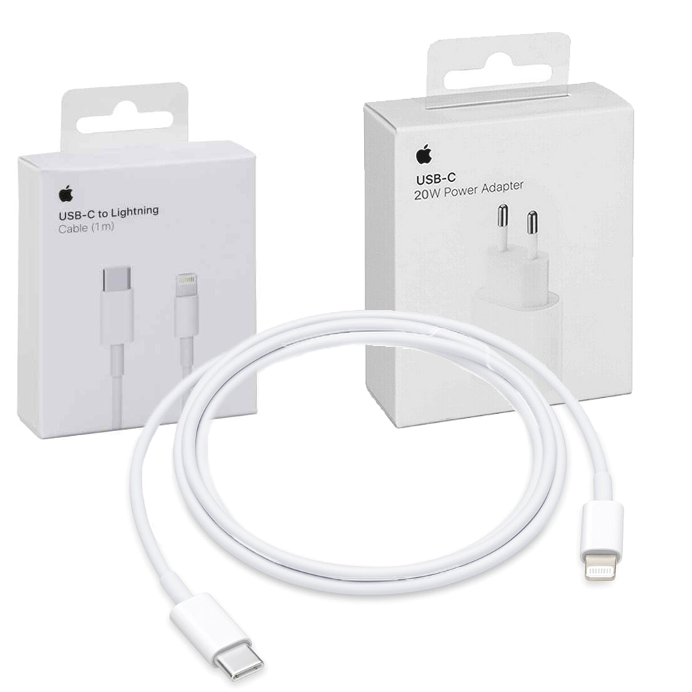 Original Apple iPhone 11,12 Pro Max USB-C Charger 20W USB-C 1m Lightning Cable Original Apple iPhone 11,12 Pro Max USB-C Charger 20W USB-C 1m Lightning Cable