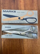 Marks Pinking Shears 407 Cloth Scissors Original Box 7.5" Vintage Heavy Duty