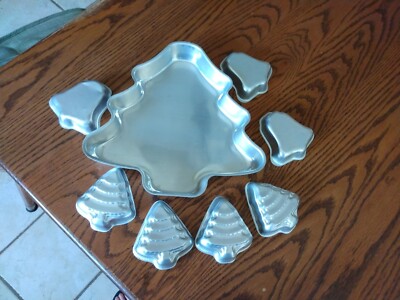 OLD MOUNTAIN MOLDS 限定 HANARIM プレート Vintage Mirro Aluminum Tree Cake Mold - #1190M w/ 4 smaller tree