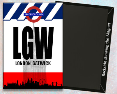 LGW London Airport Code Handmade 3.25'' x 2.25'' Fridge Magnet (ACM1004)