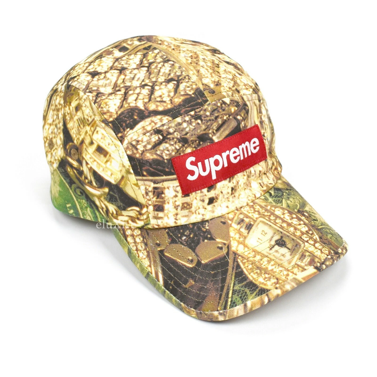 Neuf avec étiquettes chapeau casquette de camp casquette SS20 DS AUTHENTIQUE boîte rouge logo bling bijoux imprimé Supreme NY