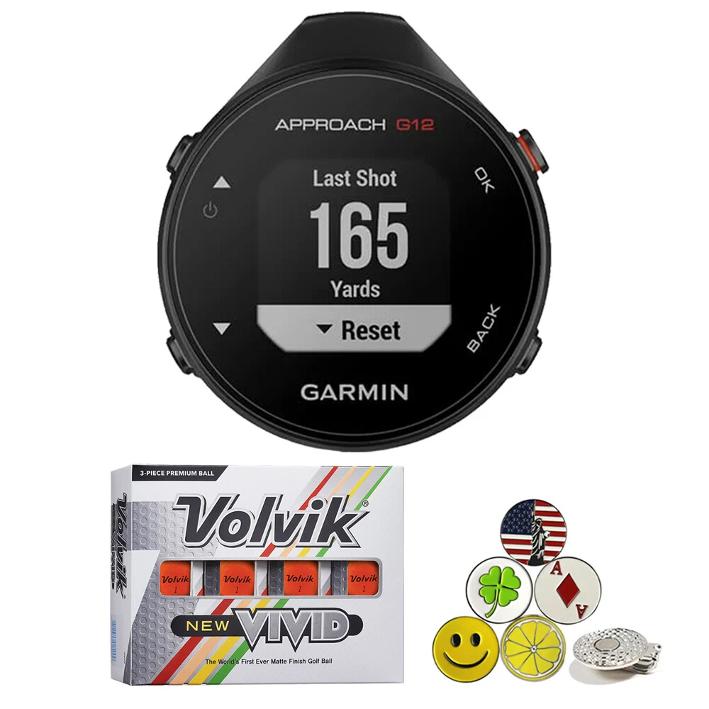 Garmin Approach G12 Golf GPS Volvik New VIVID Ball 5 Ball