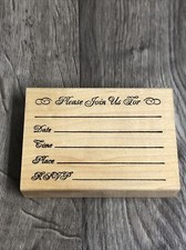Delafield Stamp Please Join Us For Party Wedding Invitation Wood Rubber K813 D8