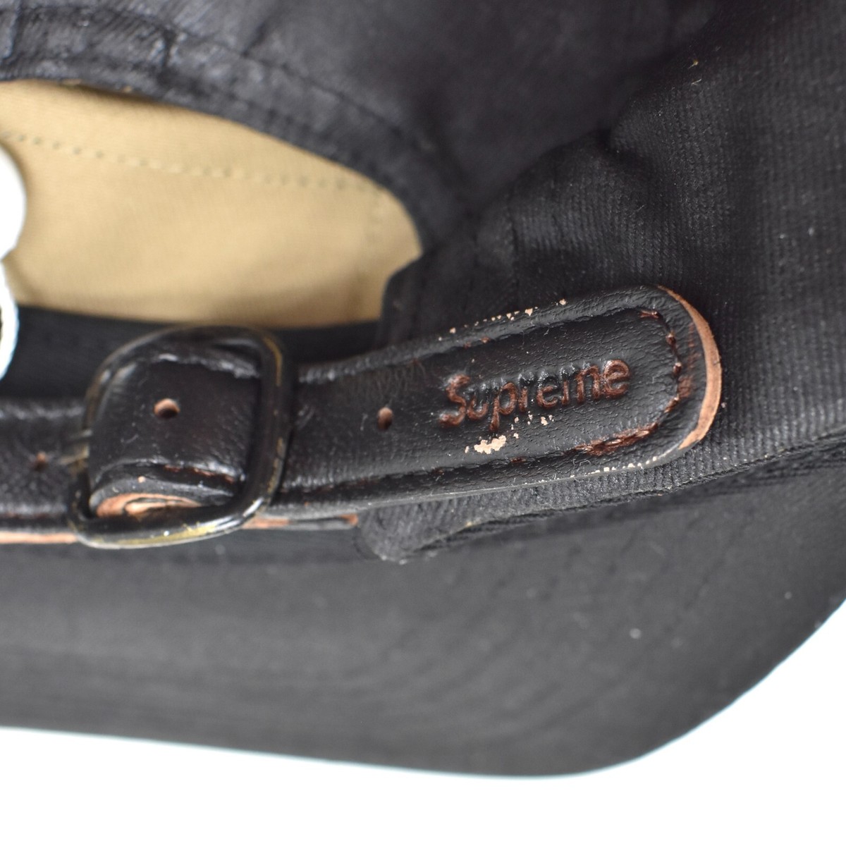 NWT Supreme Maison Margiela MM6 Black Paint Box Logo Hat Camp Cap NWT Supreme Maison Margiela MM6 Black Paint Box Logo Hat Camp Cap