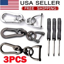 3x Keychain Clip Bag Belt Key Ring Clips Keyring Chain Fob D-Ring Holders USA