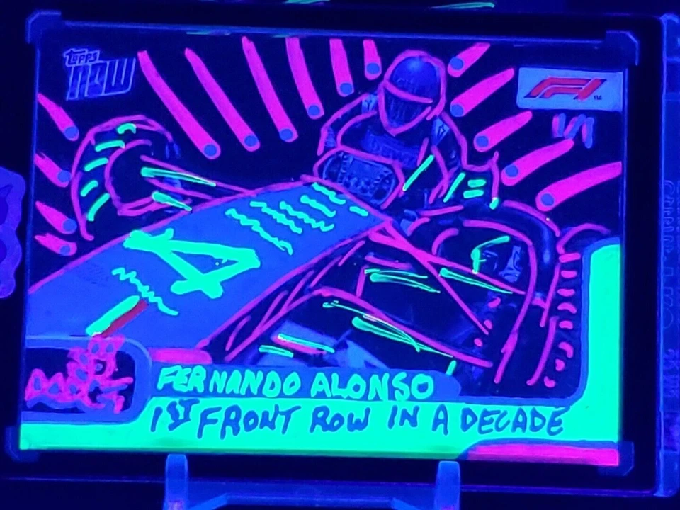 Fernando Alonso 2022 Topps Now 031 Formula 1 F1 UV Embellished Bobzilla Auto 1/1 - Image 3 of 4