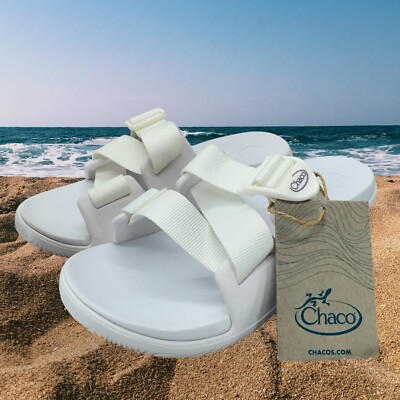 Chaco Women's Chillos Slide White Size 6 Slip On Sandal Adjustable Straps