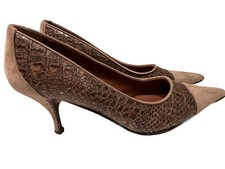 Donald J Pliner, Taupe suede Snake Imprint - pointed toe pumps size 7M B21