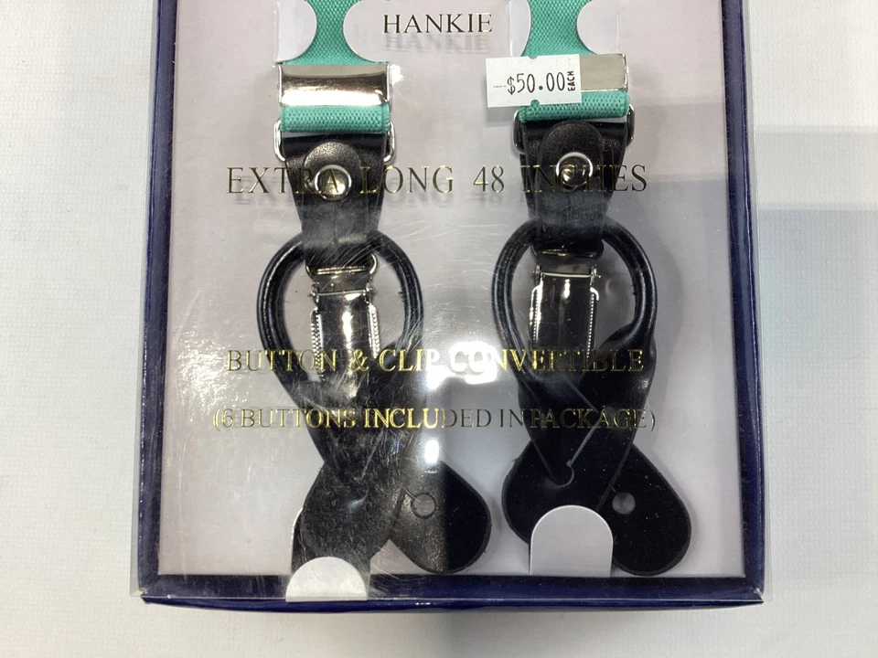 Juego de pañuelos con tirantes italianos verde menta Vesuvio Napoli NUEVO Foto 2 de 4