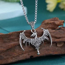 Dragon Celtic Knot Necklace Jewelry Vintage Silvery Magical Gothic Pendant