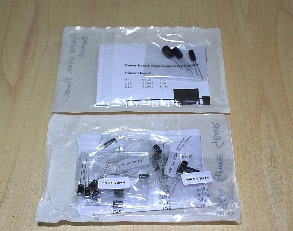 Sega Game Gear 20 Capacitor Replacement Repair Kit Fix Sound Power & Dim Screen