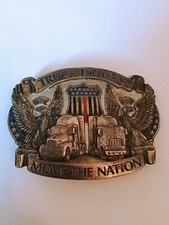 VTG BELT BUCKLE, TRUCK DRIVERS MOVE THE NATION METAL BELT BUCKLE  EAGLES
