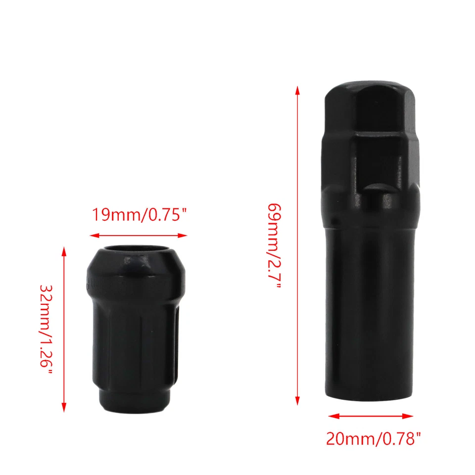 20pc Black Spline Tuner Racing Wheel Lug Nut Bolt M12x1.5 For Kia Optima Sorento - Imagem 2 de 4