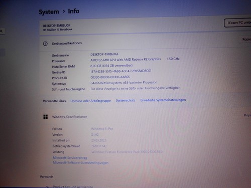 HP Pavilion 17 Notebook/ Display 17,3"/ CPU E2 (Quad Core)/Win 11 Pro - Bild 2 von 6
