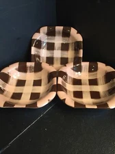 B14) Santa Anita Ware Turnabout Brown & Pink Bowls X 3