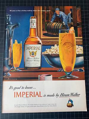 Vintage 1948 Hiram Walker s Imperial Whiskey Print Ad