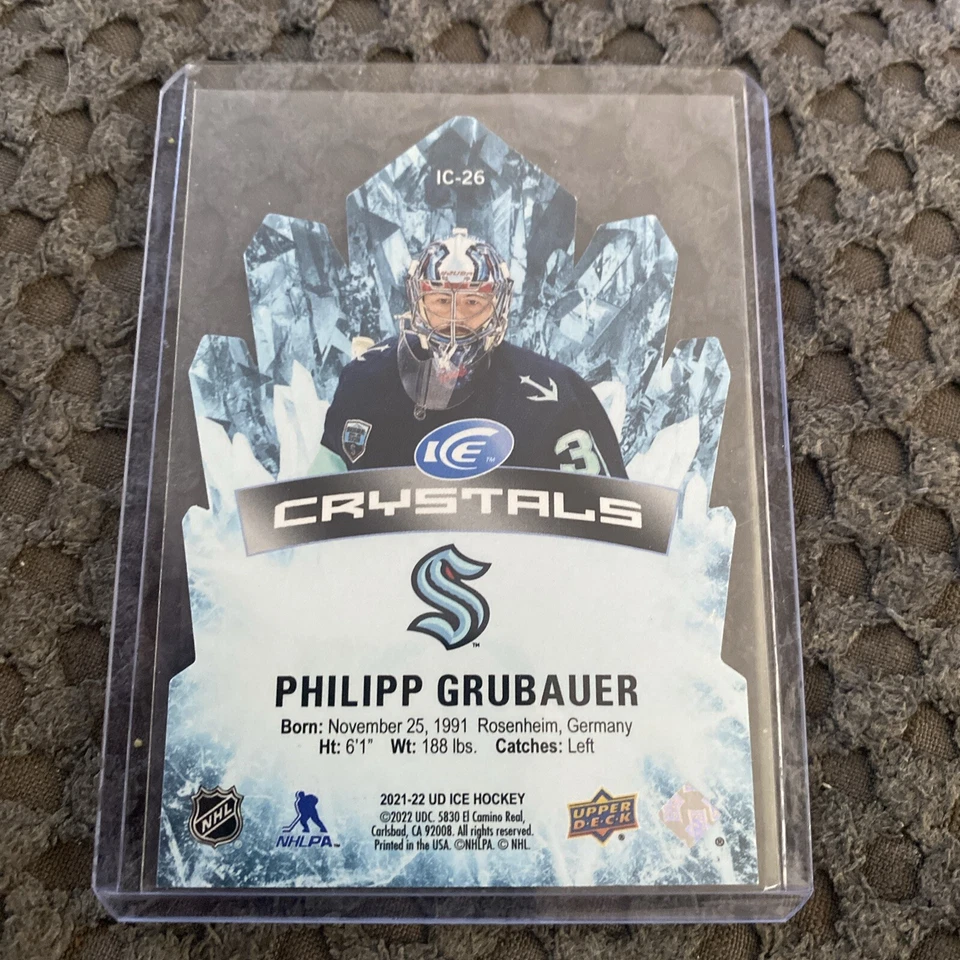 2021-22 Upper Deck Ice #IC-26 Philipp Grubauer Seattle Kraken Ice Crystals Card - Image 2 of 2