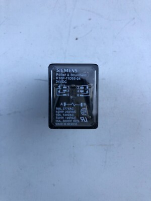 SIEMENS K10P11D5-24V Control Relay, DPDT, 24 VDC, 10A, PC MOUNT  N.O.S.
