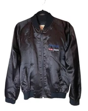 VTG The Leather Works Corvette Satin Men’s Made in USA Bomber Jacket Size Medium