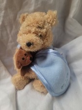 2002 POOH It's A Boy Holding Bear UK Disney mbbp Bean Bag Plush beanie