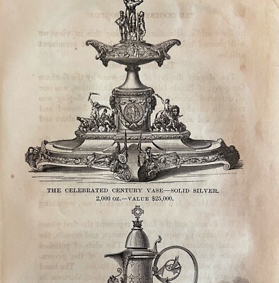 Solid Silver Serve Ware 1876 Worlds Fair Centennial Victorian Engraving DWAA3A