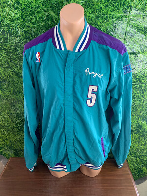 1996-97 Charlotte Hornets Basketball #5 Donald Royal Warm Up Jacket  Champion 48