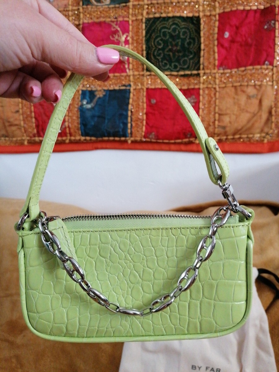 By Far Mini Rachel Bag Fluoro Neon Lime Bright Green Leather