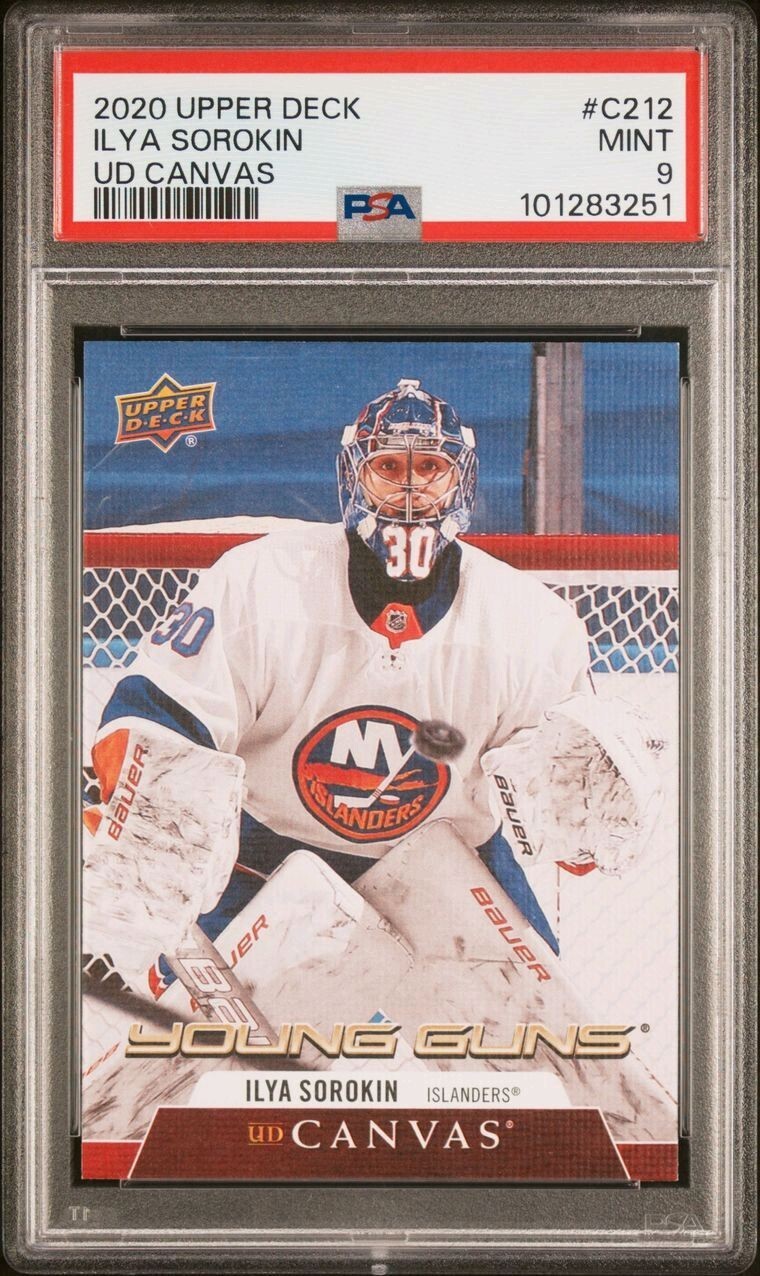 2020-21 Upper Deck Series 2 #C212 Ilya Sorokin Young Guns Canvas PSA 9