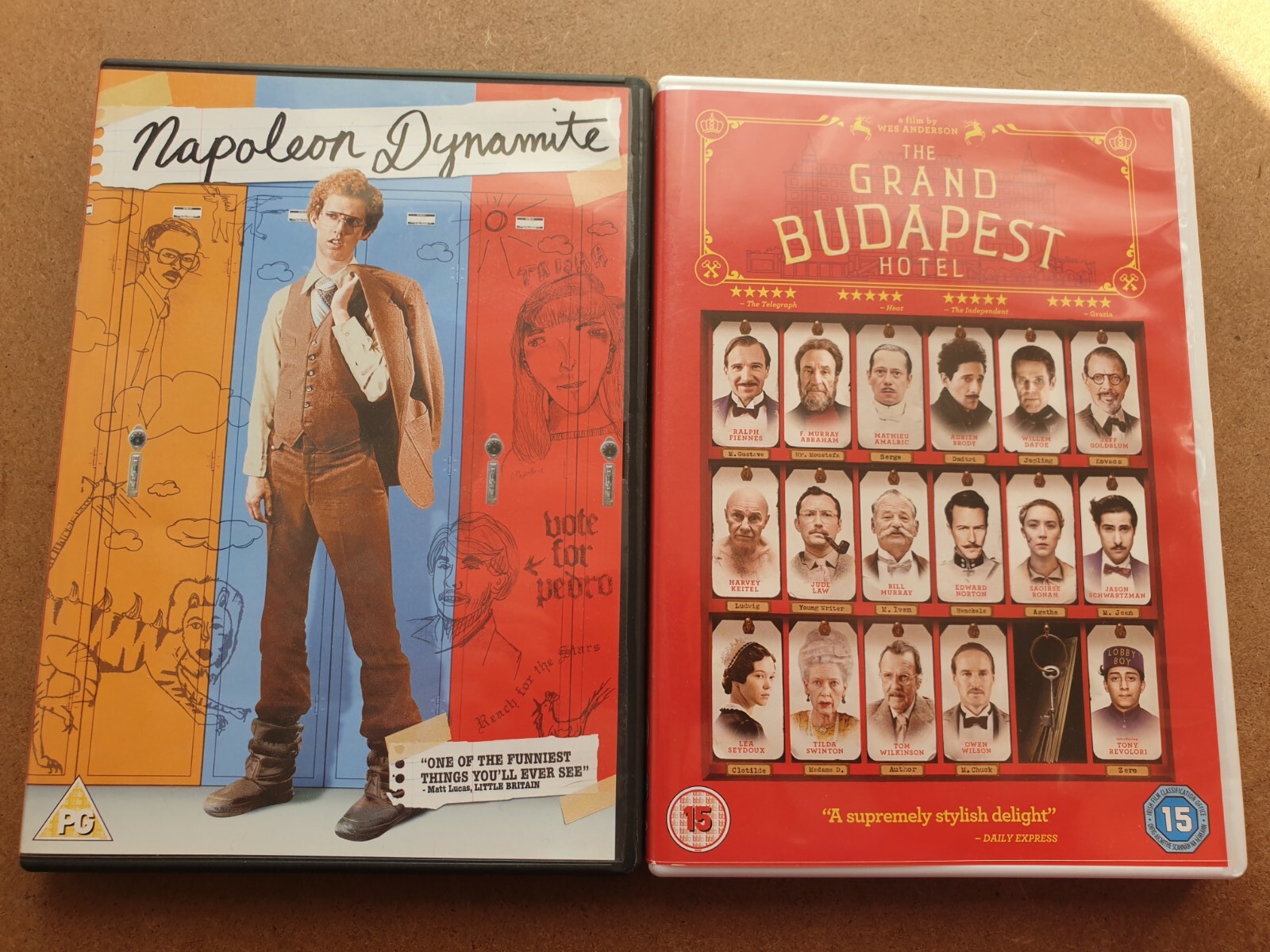 Quirky Comedy lot - Napoleon Dynamite (2004) The Grand Budapest Hotel (2014)