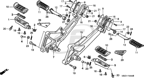 CB600F Hornet New Genuine HONDA R. Footrest Peg Hanger Bracket 50650-MBZ-D00ZA - Picture 3 of 12