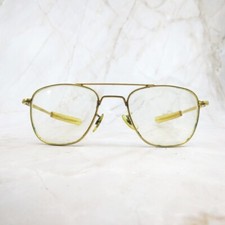 Vintage Randolph Engineering 5 1/2 Eyeglasses Frame Men's Gold Aviator Full Rim