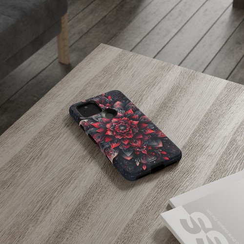 Red Mandala Lotus Floral - Phone Ink Cover Case for iPhone, Galaxy, Pixel - 第 175/281 張圖片