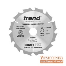 Trend CraftPro Universal Wood Rip Saw Blade - 190mm dia x 2.4 kerf x 30 bore 12T