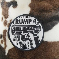 Hat Patch Trump 45 Sublimation DYI Fabric Patch Glue Iron On Sew